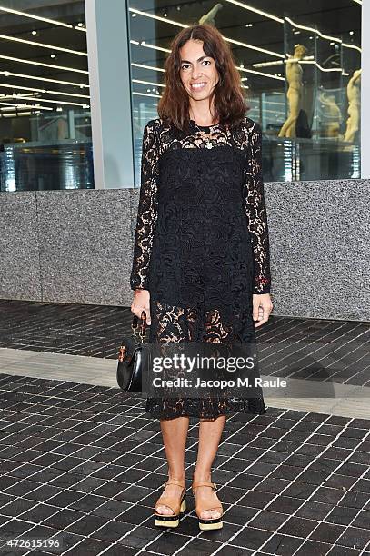 Viviana Volpicella attends the Fondazione Prada Opening on May 8, 2015 in Milan, Italy.