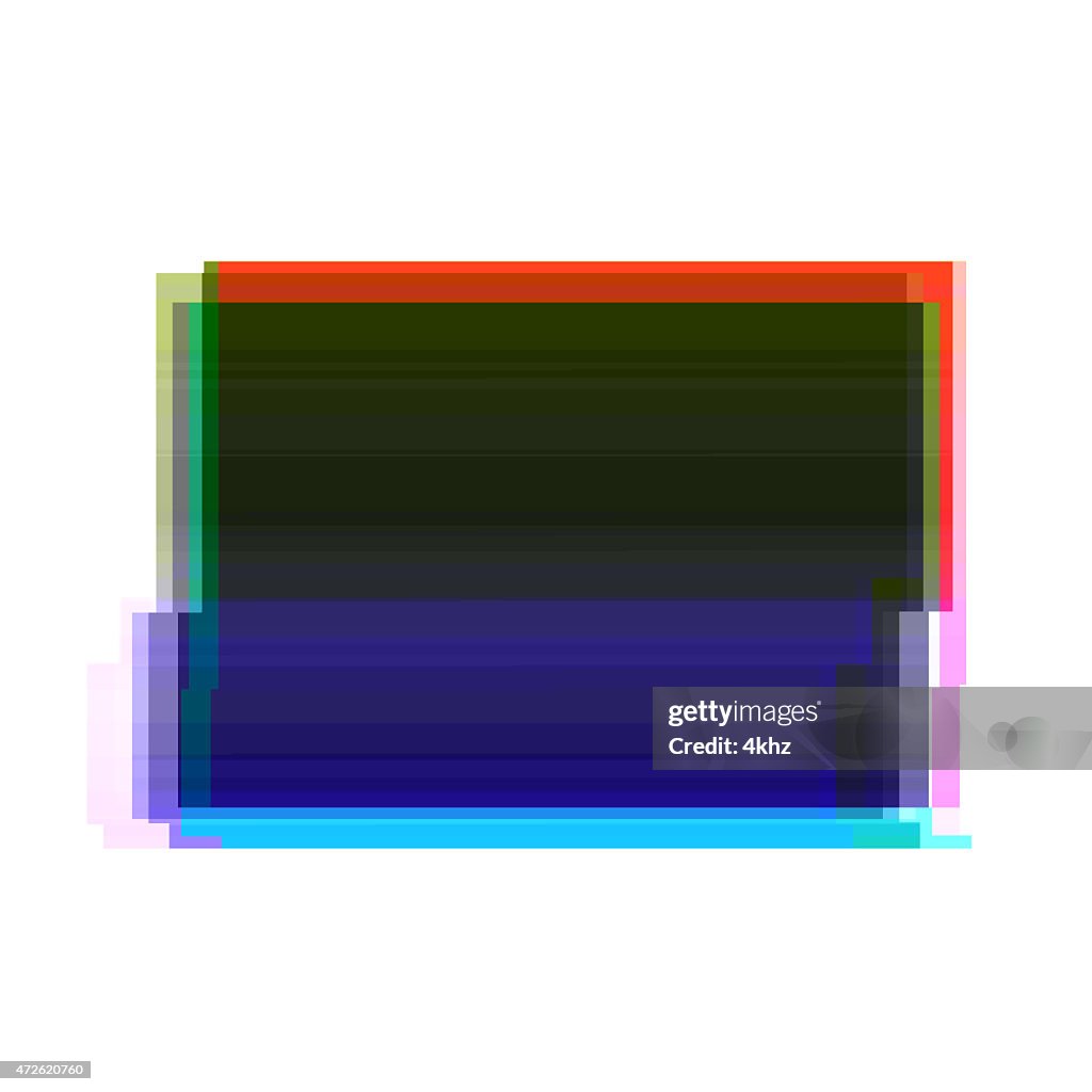Rectangle Distorted Frame Digital Glitch Red Blue Rectangle Frame Graphic Art Distorted ...