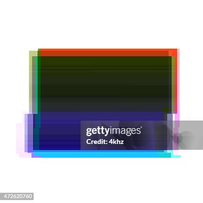 Red Frame Distorted Digital Glitch Red Blue Rectangle Frame Graphic Art Distorted ...