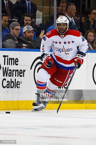 Joel Ward of the Washington Capitals skates against the New York Rangers in Game One of the Eastern Conference Semifinals during the 2015 NHL Stanley...