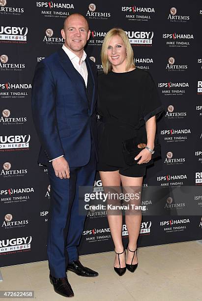 Mike Tindall and Zara Phillips attend an evening reception for the ISPS Handa Mike Tindall 3rd annual celebrity golf classic at The Grove Hotel on...