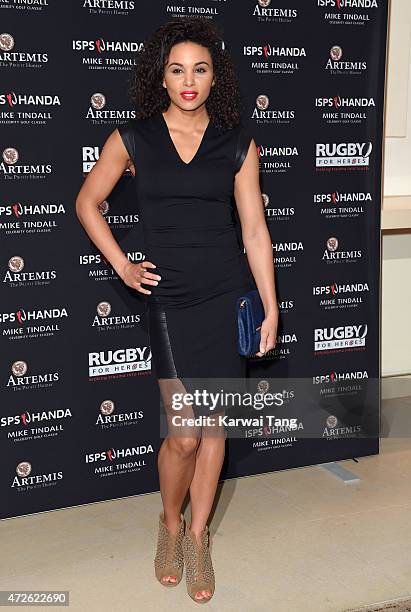 Louise Hazel attends an evening reception for the ISPS Handa Mike Tindall 3rd annual celebrity golf classic at The Grove Hotel on May 8, 2015 in...