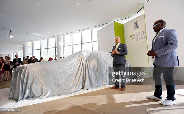 Gerry Spahn of Rolls-Royce appears as Fashion Icon Olivia Palermo receives a first look at Rolls-Royce Motor Cars' latest design creation, Wraith...