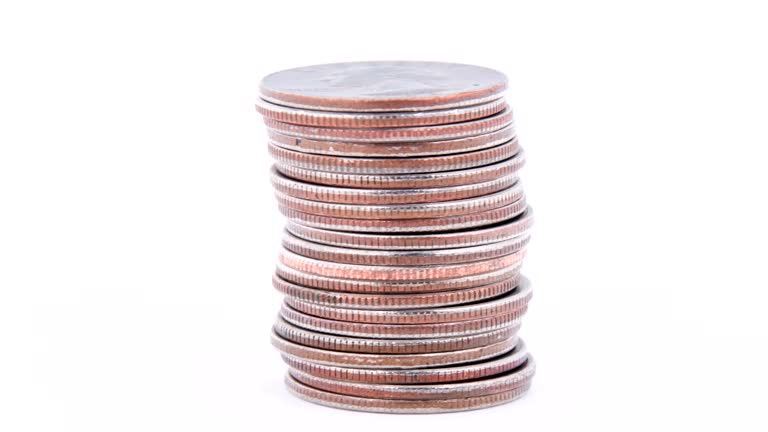 Quarter Stack Color Coin Stack Isolated Videos and HD Footage - Getty Images
