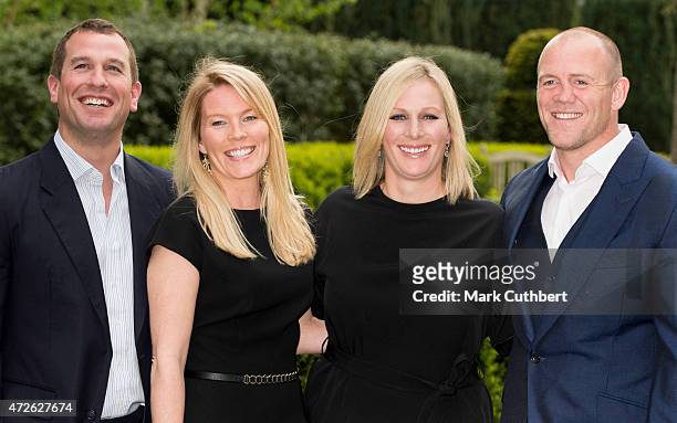 Mike Tindall and Zara Phillips with Peter Phillips and Autumn Phillips attend a dinner at the ISPS Handa Mike Tindall 3rd annual celebrity golf...