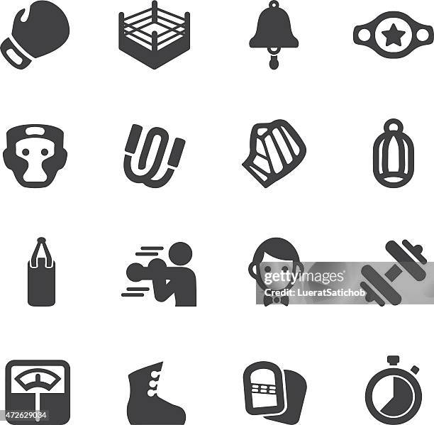 ilustrações de stock, clip art, desenhos animados e ícones de ícones/eps10 silhueta de boxe - saco-de-boxe