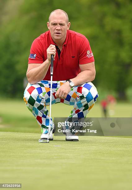 Mike Tindall takes part in the ISPS Handa Mike Tindall 3rd annual celebrity golf classic at The Grove Hotel on May 8, 2015 in Hertford, England.