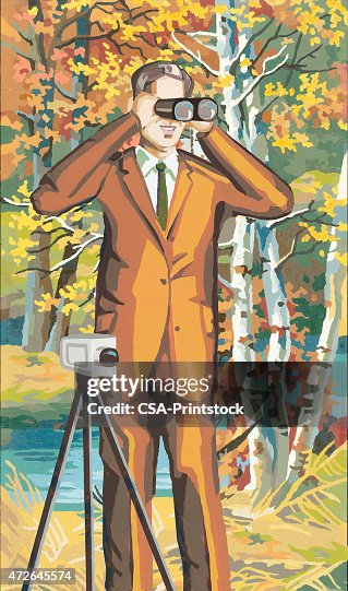 Man with binoculars Man with binoculars