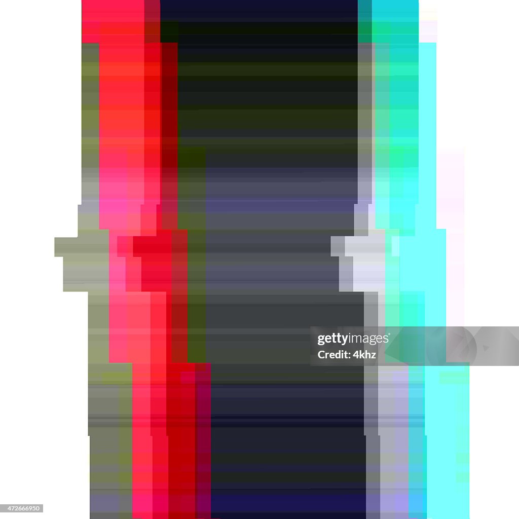 Digital Glitch Red Blue Border Graphic Art Distorted Frame Background ...