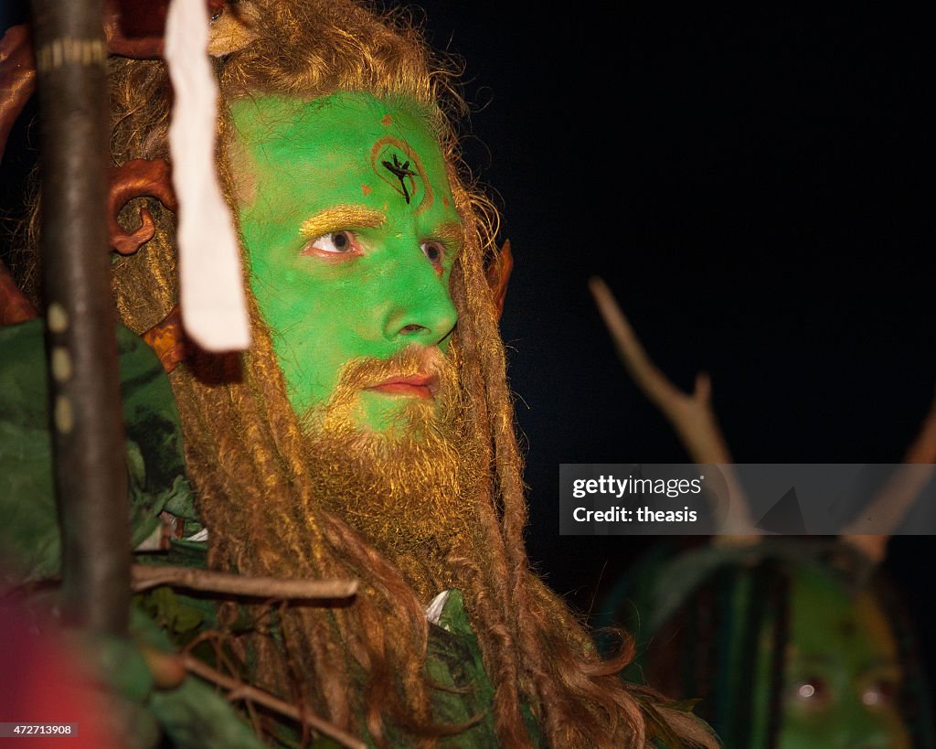 Green Mann im Beltane Fire Festival, Edinburgh