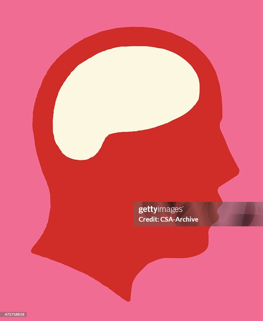 Profile of Man With  Empty Brain