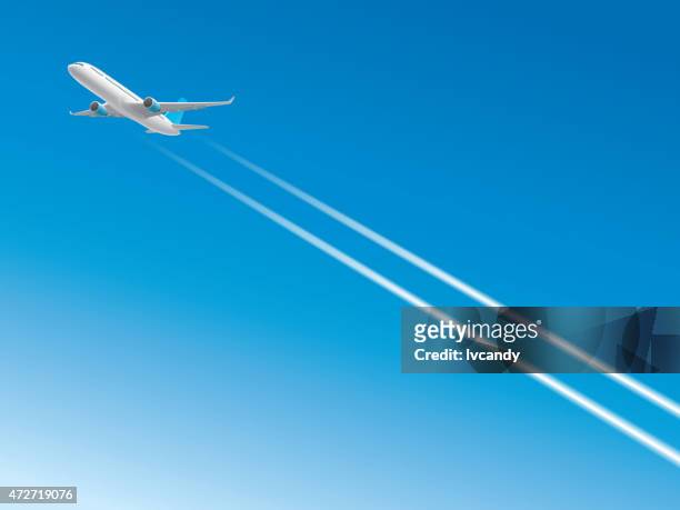 high altitude aircraft - commercial aircraft stock illustrations