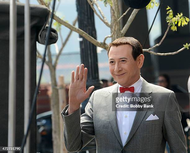 Paul Reubens on location filming "Pee-wee's Big Holiday" on May 8, 2015 in New York City.