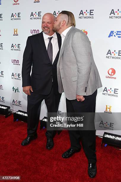 Rick Harrison and Corey Harrison attend A+E Network's 2015 Upfront at Park Avenue Armory on April 30, 2015 in New York City.