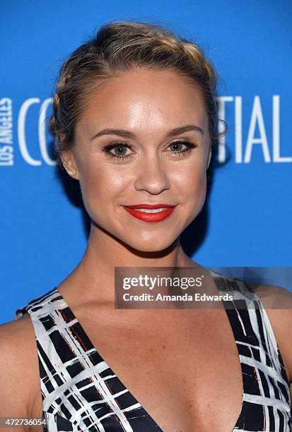 Actress Becca Tobin arrives at the 3rd Annual Nautica Oceana Beach House Party at the Marion Davies Guest House on May 8, 2015 in Santa Monica,...