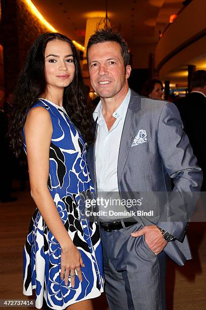 Lothar Matthaeus and his wife Anastasia during the Kempinski Hotel Berchtesgaden opening party on May 8, 2015 in Berchtesgaden, Germany.