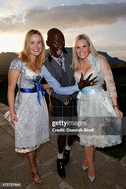 Ophelia Blaimer, Papis Loveday and Alessandra Geissel during the Kempinski Hotel Berchtesgaden opening party on May 8, 2015 in Berchtesgaden, Germany.