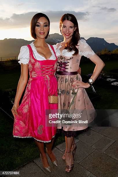 Verona Pooth and Sophie Wepper during the Kempinski Hotel Berchtesgaden opening party on May 8, 2015 in Berchtesgaden, Germany.