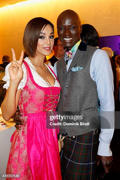 Verona Pooth and Papis Loveday during the Kempinski Hotel Berchtesgaden opening party on May 8, 2015 in Berchtesgaden, Germany.