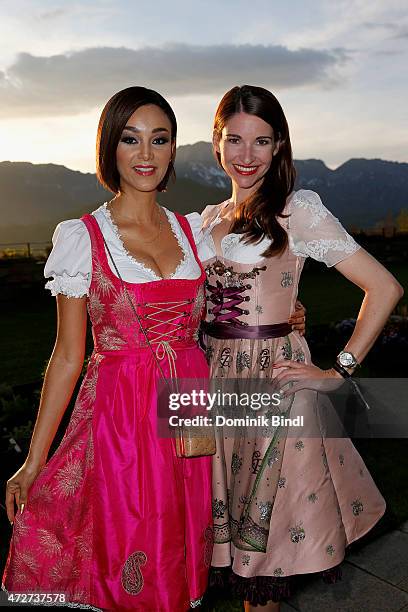 Verona Pooth and Sophie Wepper during the Kempinski Hotel Berchtesgaden opening party on May 8, 2015 in Berchtesgaden, Germany.