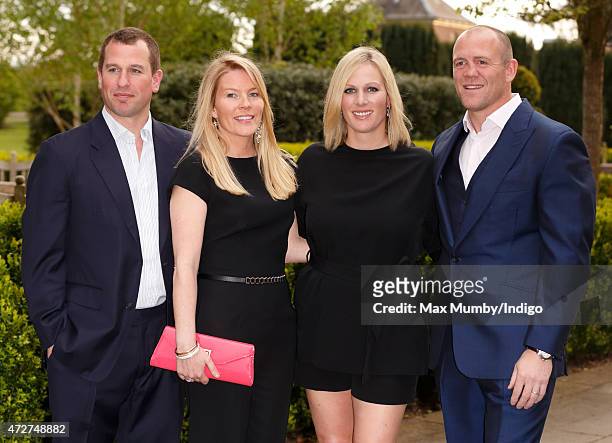 Peter Phillips, Autumn Phillips, Mike Tindall and Zara Phillips attend an evening reception for the ISPS Handa Mike Tindall 3rd Annual Celebrity Golf...