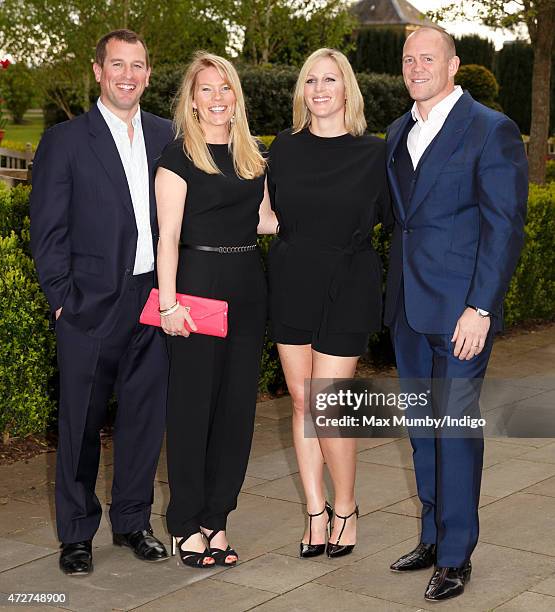 Peter Phillips, Autumn Phillips, Mike Tindall and Zara Phillips attend an evening reception for the ISPS Handa Mike Tindall 3rd Annual Celebrity Golf...