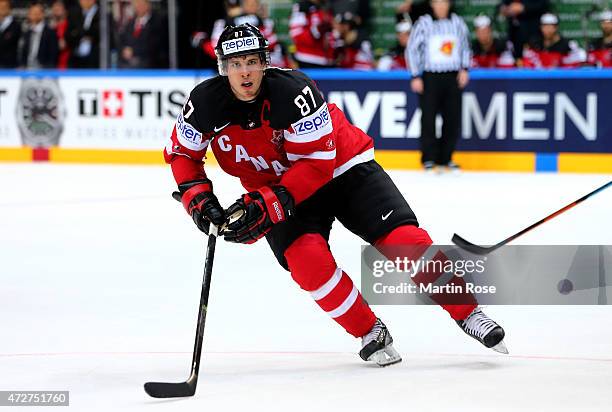 Sidney Crosby of Canada skates against France during the IIHF World Championship group A match between France and Canada at o2 Arena on May 9, 2015...