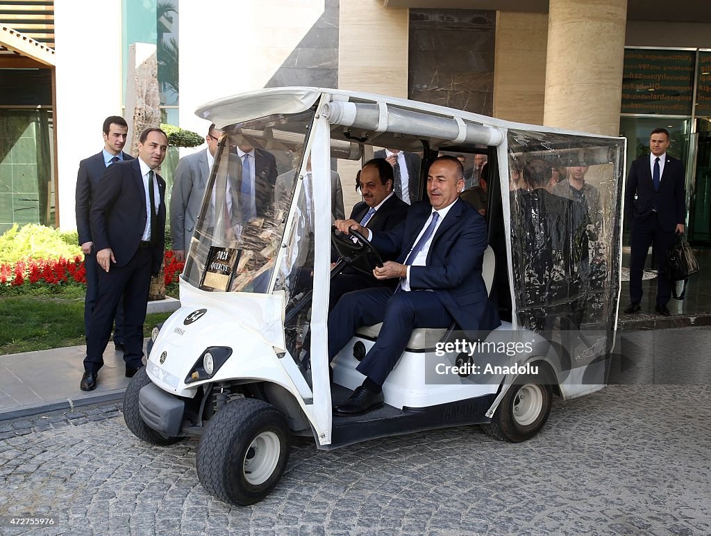 Turkish Foreign Minister Mevlut Cavusoglu - Minister of Foreign Affairs of Qatar Khalid bin Mohammad Al Attiyah