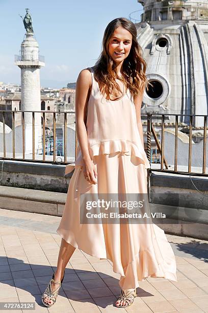 Alicia Vikander attends 'The Man From U.N.C.L.E.' Photocall at Terrazza Civita on May 9, 2015 in Rome, Italy.