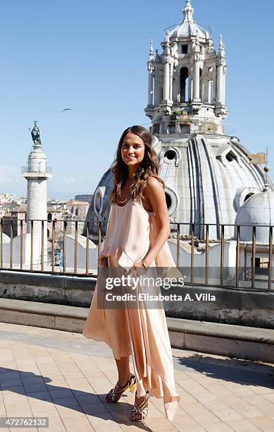 Alicia Vikander attends 'The Man From U.N.C.L.E.' Photocall at Terrazza Civita on May 9, 2015 in Rome, Italy.