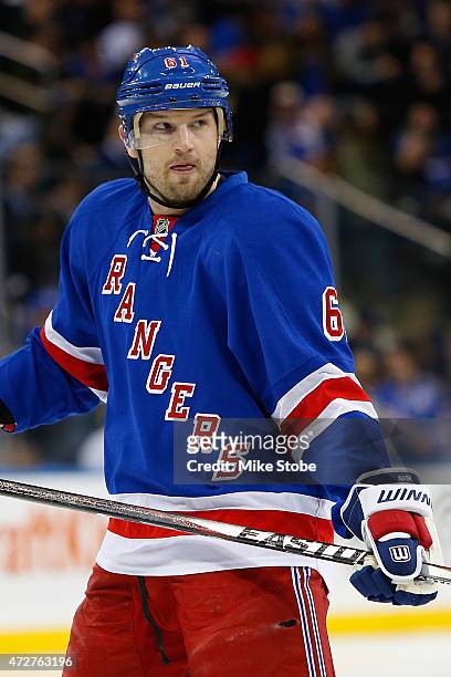 Rick Nash of the New York Rangers skates against the Washington Capitals in Game One of the Eastern Conference Semifinals during the 2015 NHL Stanley...