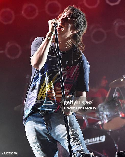 Julian Casablancas of The Strokes performs during day 1 of the 3rd Annual Shaky Knees Music Festival at Atlanta Central Park on May 8, 2015 in...