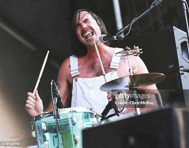 Sebastien Grainger of Death From Above 1979 performs during day 1 of the 3rd Annual Shaky Knees Music Festival at Atlanta Central Park on May 8, 2015...