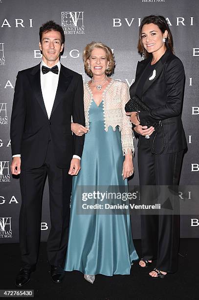 Alessandro Nasi, Valentina Marini Clarelli and Alena Seredova attend the Venetian Heritage And Bulgari Gala Dinner at Cipriani Hotel on May 9, 2015...