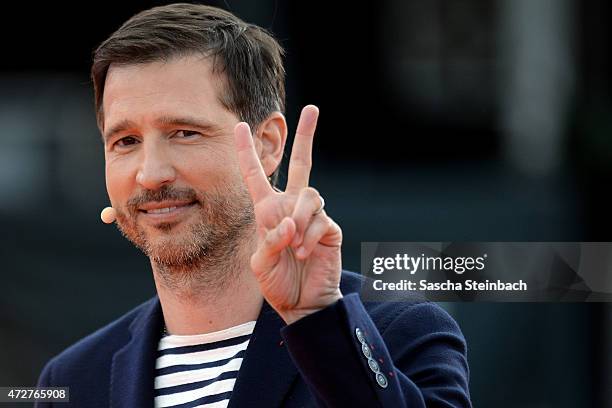 Presenter Andreas Tuerck attends the taping of the tv show 'Abenteuer Grillen - Der kabel eins BBQ-King 2015' on May 9, 2015 in Bottrop, Germany. The...