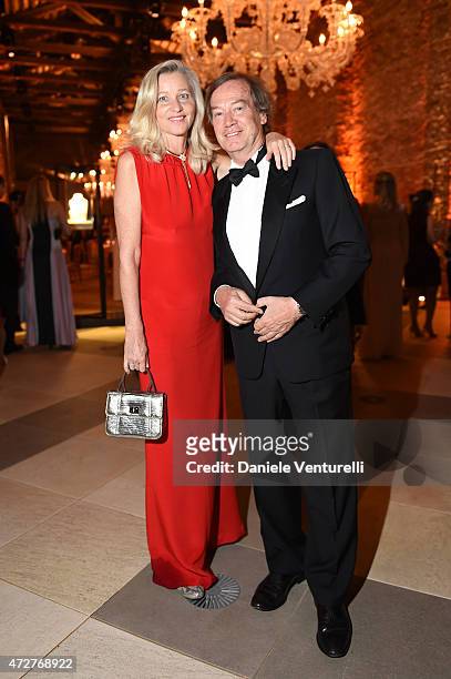 Ester Velo Van Hulst and Lucio Velo attend the Venetian Heritage And Bulgari Gala Dinner at Cipriani Hotel on May 9, 2015 in Venice, Italy.