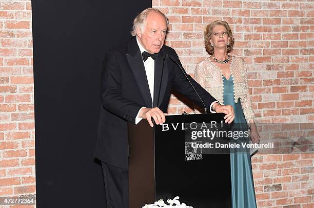 Valentina Marini Clarelli nasi and Nicola Bulgari attend the Venetian Heritage And Bulgari Gala Dinner at Cipriani Hotel on May 9, 2015 in Venice,...