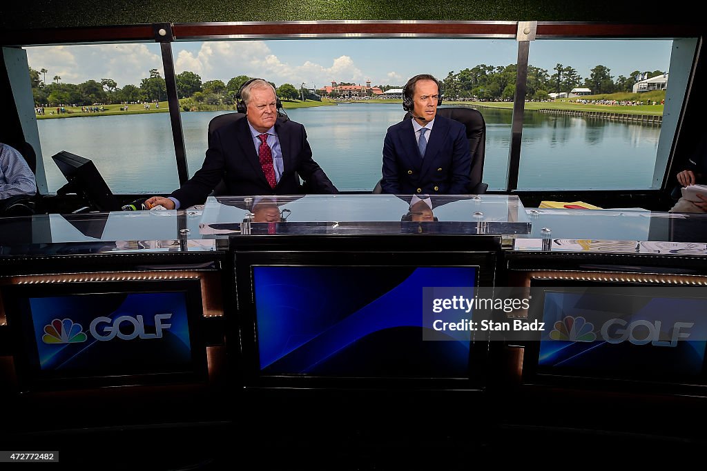 Golf Channel commentators Johnny Miller, left, and Dan Hicks work in ...