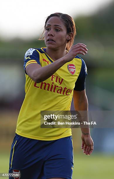 Alex Scott of Arsenal in action during the WSL match between Bristol Academy Women and Arsenal Ladies FC at Stoke Gifford Stadium on May 9, 2015 in...