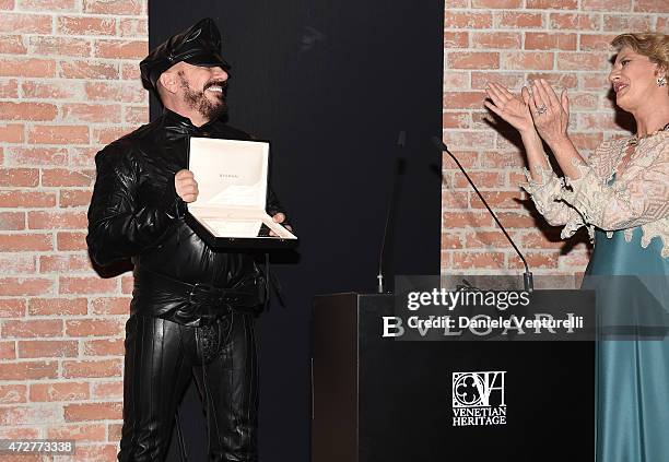 Peter Marino is Valentina Marini Clarelli Nasi during the Venetian Heritage And Bulgari Gala Dinner at Cipriani Hotel on May 9, 2015 in Venice, Italy.