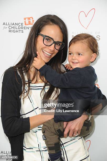 Actress Jordana Brewster and son Julian Form-Brewster attend Alliance Of Moms Giant Playdate on May 9, 2015 in Los Angeles, California.