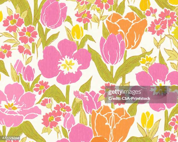 floral pattern - tulip background stock illustrations