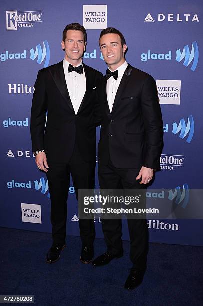 Patrick Abner and Thomas Roberts attend the 26th Annual GLAAD Media Awards In New York on May 9, 2015 in New York City.