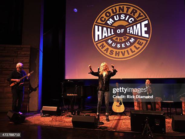 Recording Artist Billy Panda and Singer/Songwriter Kim Carnes perform during 'Conversation And Performance: Kim Carnes' moderated by Peter Cooper at...