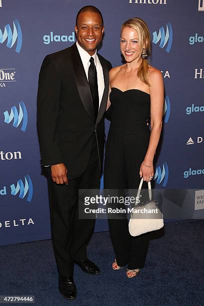 Craig Melvin and Lindsay Czarniak attend the 26th Annual GLAAD Media Awards at The Waldorf Astoria on May 9, 2015 in New York City.