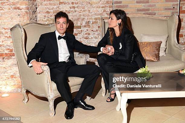 Alena Seredova and Alessandro Nasi attend the Venetian Heritage And Bulgari Gala Dinner at Cipriani Hotel on May 9, 2015 in Venice, Italy.