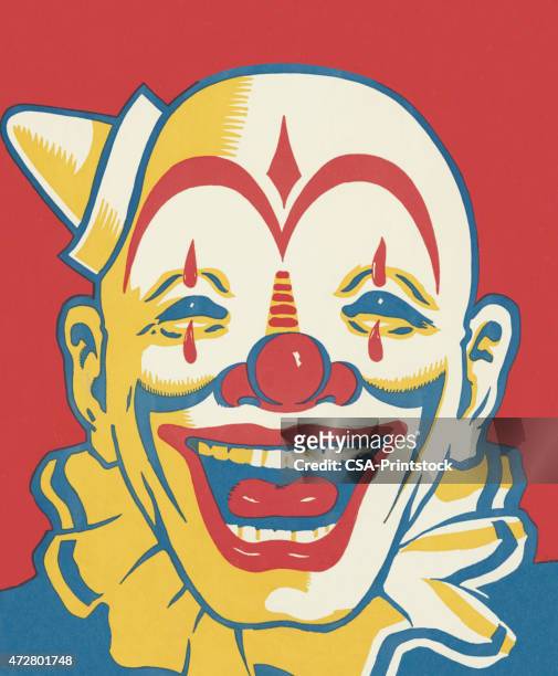 smiling clown - clown stock illustrations