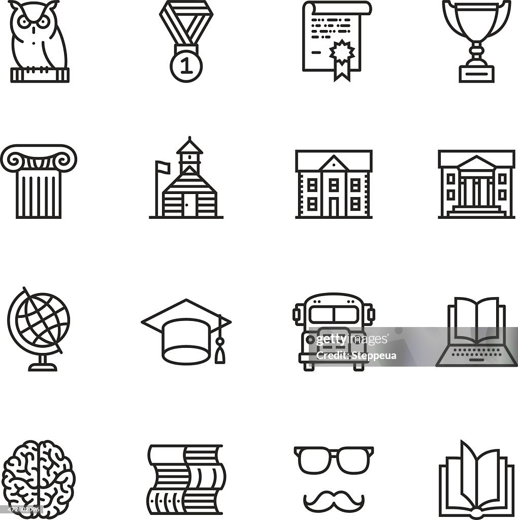 Education Thin Line icons