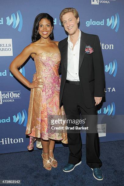 Karla Cheatham Mosley and Scott Turner Schofield attend the VIP Red Carpet Suite hosted by Ketel One Vodka at the 26th Annual GLAAD Media Awards in...