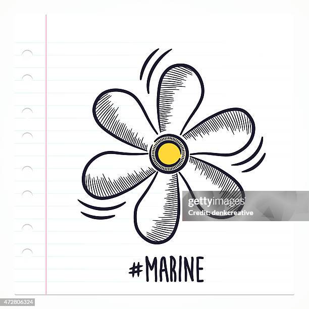 doodle fan blade icon - electric fan paper stock illustrations